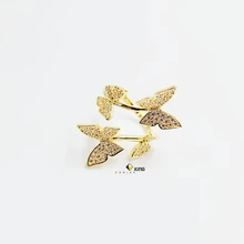 Resizable butterfly ring environmental protection copper ring fashion jewelry popular fashion decorative accessories