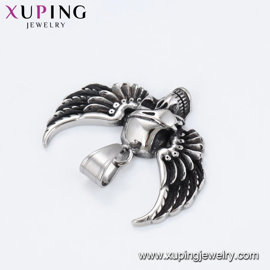 34574 xuping wholesale men jewelry wind style skull stainless steel pendant for halloween jewelry