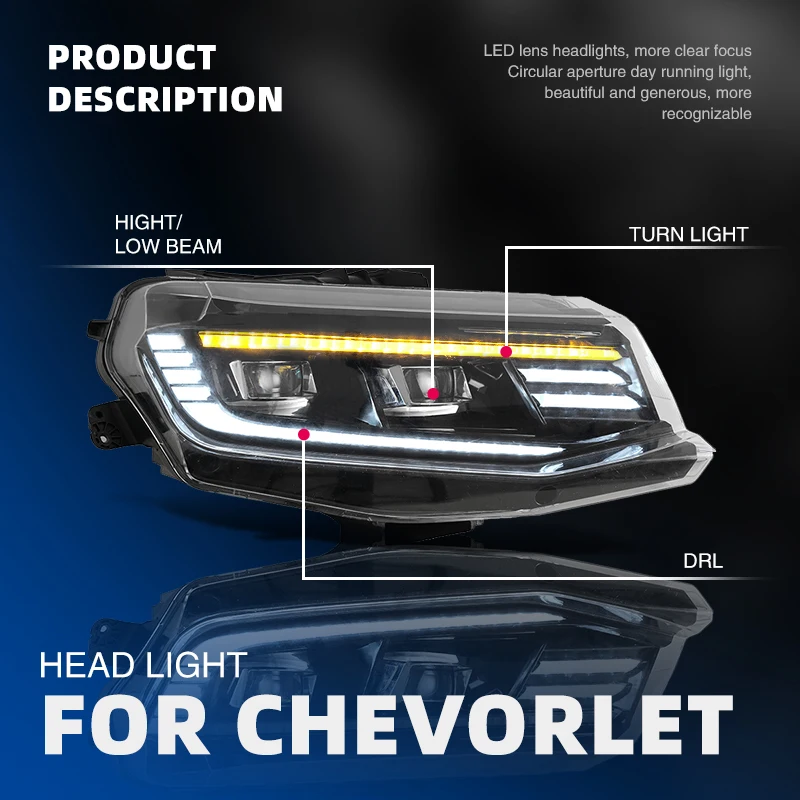 product headlight head light led 3 lens headlights car headlamp 2007 2013 for chevorlet silverado 2500 3500 hd plug and play-3