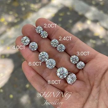 classic design 925 sterling silver women small cute diamond moissanite stud earrings