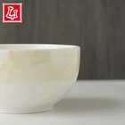 Ceramic Bowl Reusable Ceramic Bowl With Yellow Marble Border Pattern For Daily Use