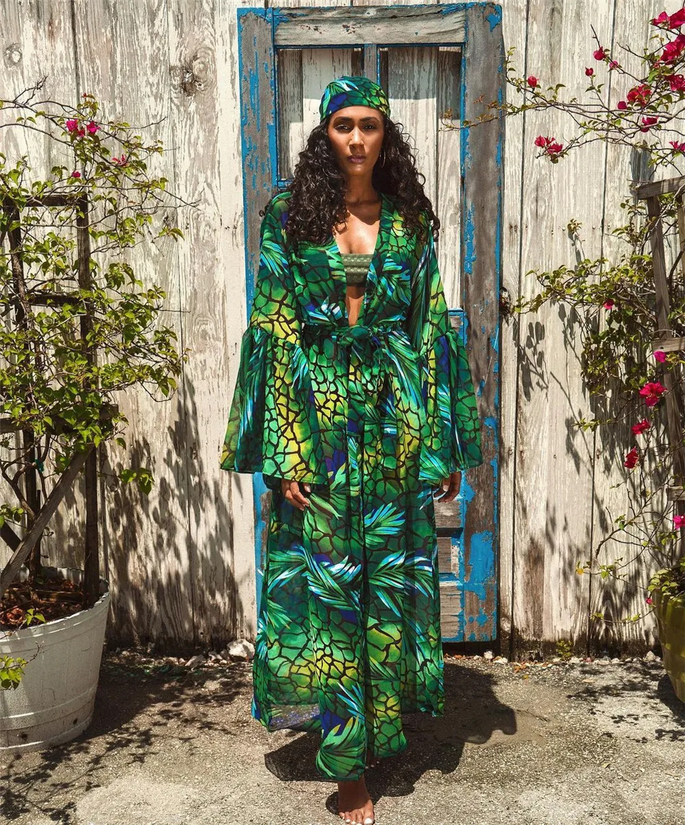 2021 Sexy Bikini Cover-ups Boho Printed 