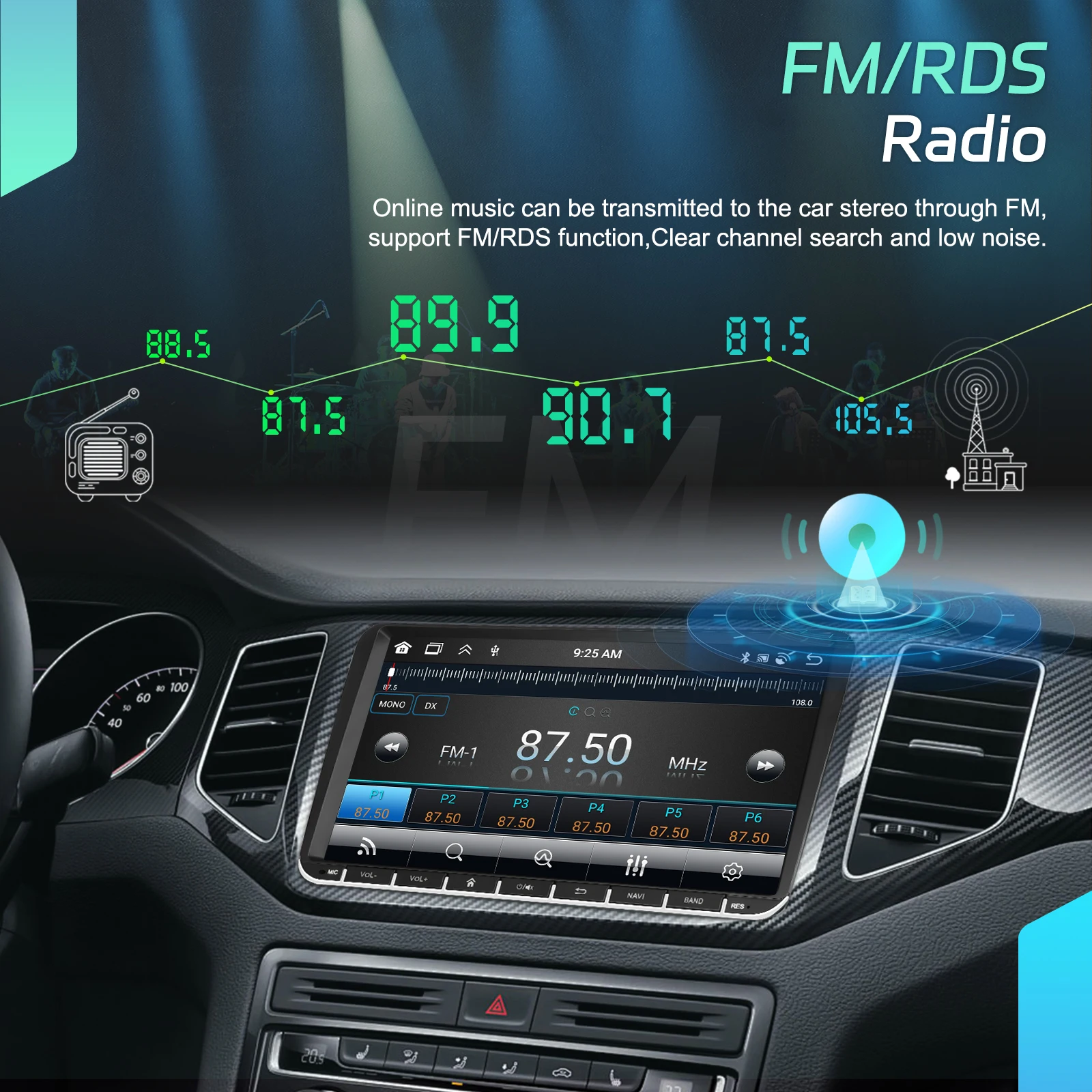 Podofo 6+128G 9" Android Car Audio Carplay Android Auto Radio Para Auto GPS WIFI for Volkswagen/VW/Passat/Golf/MK5/Jetta T5/Polo A4199 manufacture
