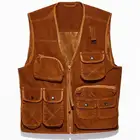 Vest Utility Vest 100% Cotton Relaxed Fit Pockets Corduroy Utility Vest For Men