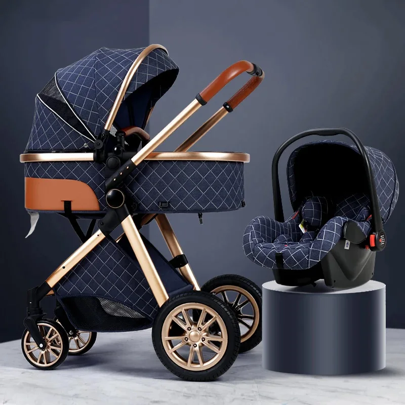 Coches Para Bebes. 3 En 1 Luxury Stroller Baby Pushchair Kinderwagen Poussette Baby Stroller Carriage 3 In 1 With Car Seat