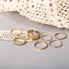 Alloy Ring Alloy New 7 Piece/set Alloy Golden Ring Creative Simple Retro Chain Ring Set For Women