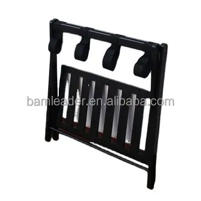 Modern Wrap Wholesale Customization Hotel Furniture Wooden Stable Durable Suitcases Baggage Racks Foldable Bamboo Luggage Holder