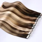 Tape Tape Tape Extensions Wholesale Top Grade Real Cuticle Aligned Tape Hair Extension 24 Inch