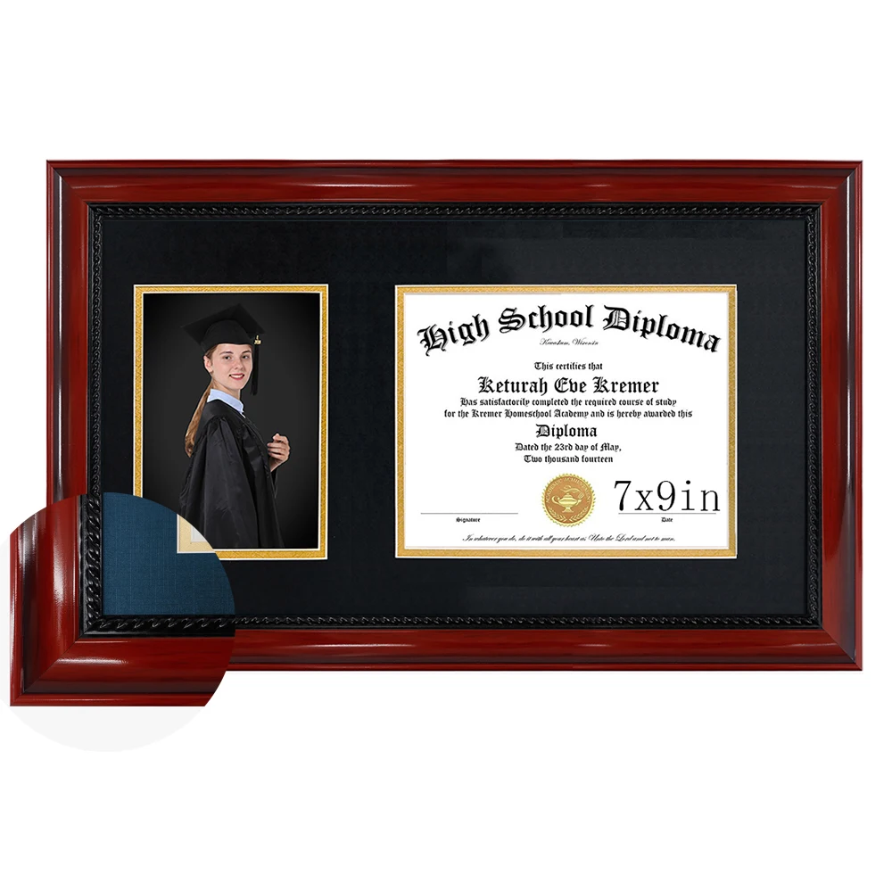 Graduation diploma frame with professional mat border Eco-friendly photo frame with matting system