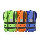 Vest Vendor High Visibility Functional Pockets Yellow Reflective Safety Work Vest With Walkie Talkie