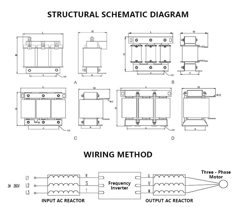 Customizable Three-phase Reactor for Inverter Input 380VAC 50Hz Input Output Voltage Input AC Reactor manufacture