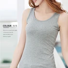 Cotton RTS Tank Top For Women 6 Colored Plain Dyed Elastane Material Organic Cotton Slim Tight