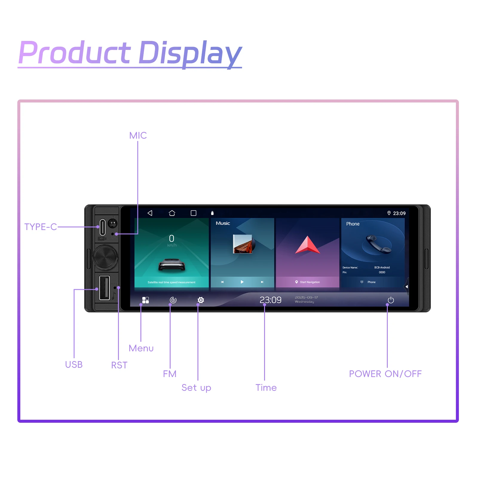 android auto gps wifi dsp bt incell screen stereo a4503-15