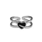 Heart Rings Finger Simple Hollow Heart Opening Rings Style Epoxy Love Heart Cross Open Finger Rings For Women