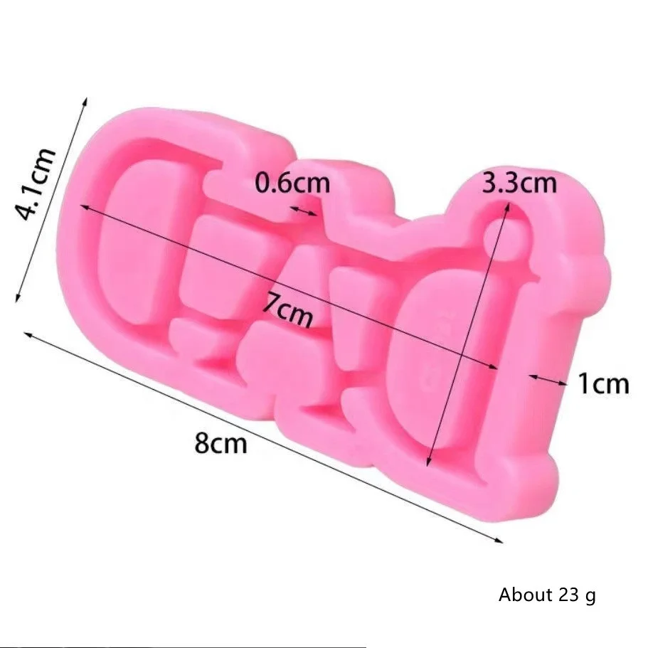 Best Seller DAD Letter Shaped Keychain Silicone Mold Crystal Epoxy Mirror Mold Pendant Accessory Miniature Resin Molds