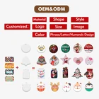 DIY Custom Personalized Hanging Decoration Wholesale Blank Sublimation Christmas Ceramic Ornaments