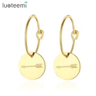 Hoop SP-LAM 14K Vacuum Gold Plated Hoop Earrings Stainless Steel Elegant Earring For Lady