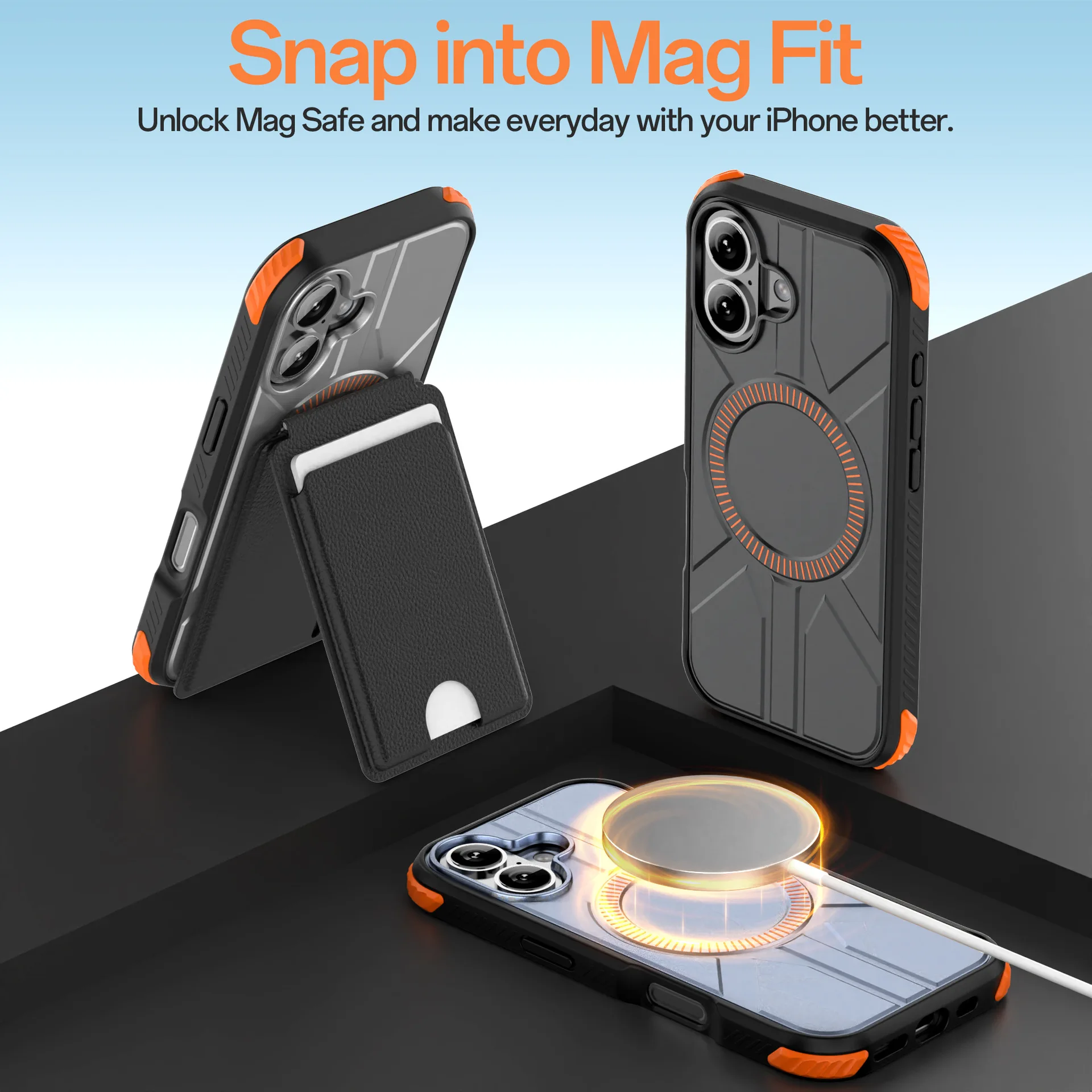 product magnetic defender armor phone case for iphone 17 pro max heavy duty shockproof rugged wireless charging cellphone back cover-5
