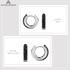Hoop Earring Hook Silver Earrings 925 Sterling Silver Hoop Earring Hook Jewelry Making With Black Zircon