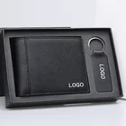 Men Wallet Men Delicate Gift Box Leather Keychain Logo Custom Men Wallet Gift Set For Men