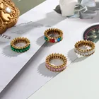 Cz Ring Custom Cz Eternity Exquisite Colorful Zircon Stainless Steel PVD 18K Gold Plated Wedding Ring