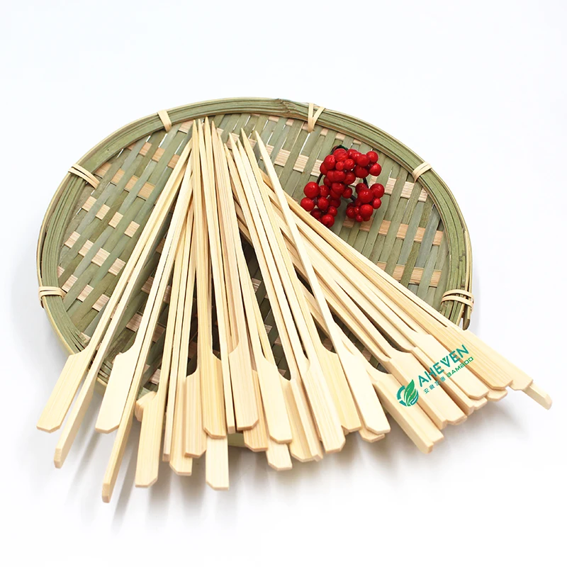 Big Sale Bamboo Paddle Skewers Sticks With Custom Logo on the Handle