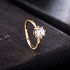 Wedding Jewelry Ring Engagement Wedding Gold Plated Trending Round Zircon Women Jewelry Diamond Ring