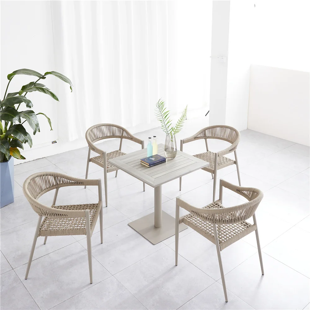 Outdoor garden furniture woven rope chairs office living room chairs cast Iron aluminium plastic rattan mesh chairs