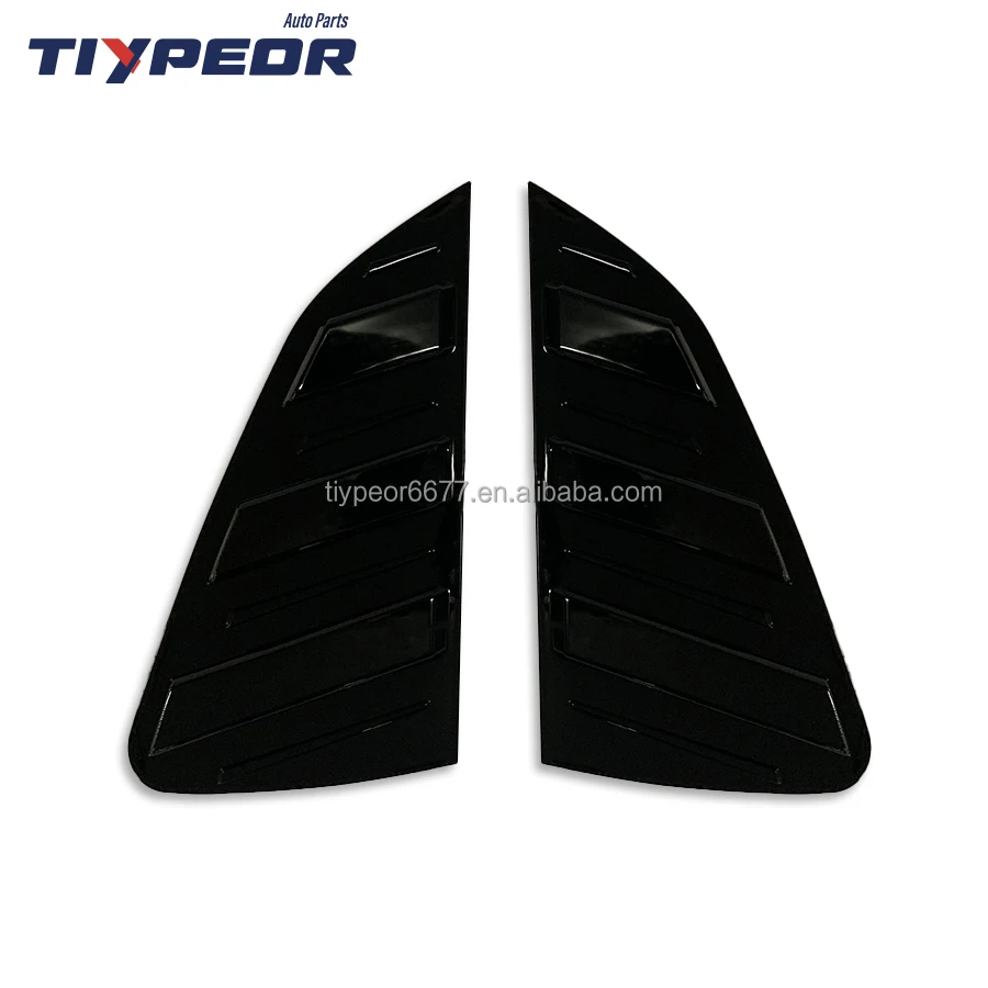 product tiypeor black rear side window louvers vent cover trim for volkswagen vw polo mk6 2019 2023-3