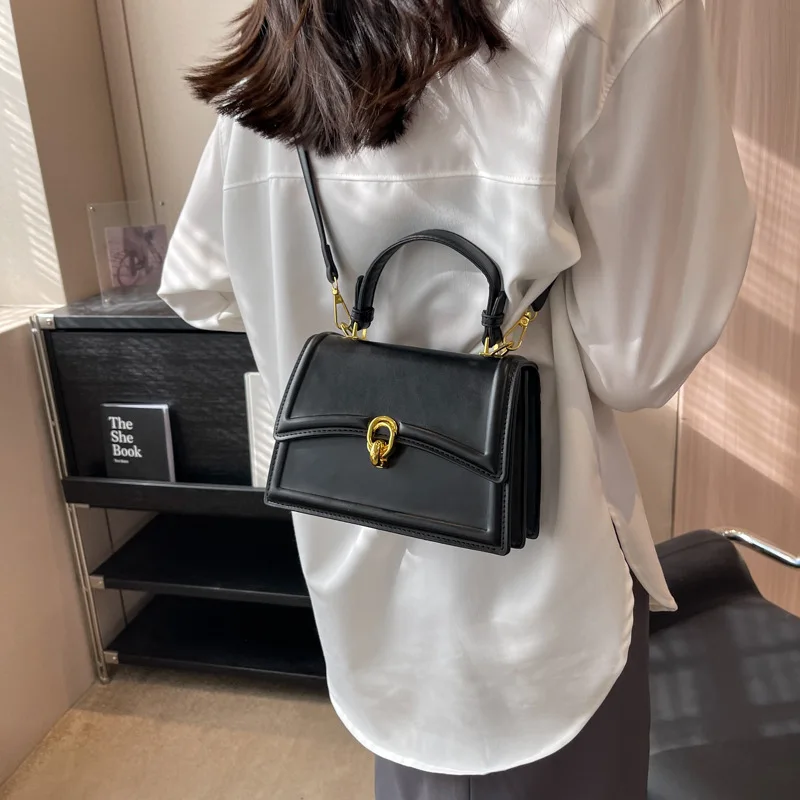 Woman Single Shoulder Bag Candy Colors PU Leather Woman Handbag Ladies Commuting Square Flap Bag