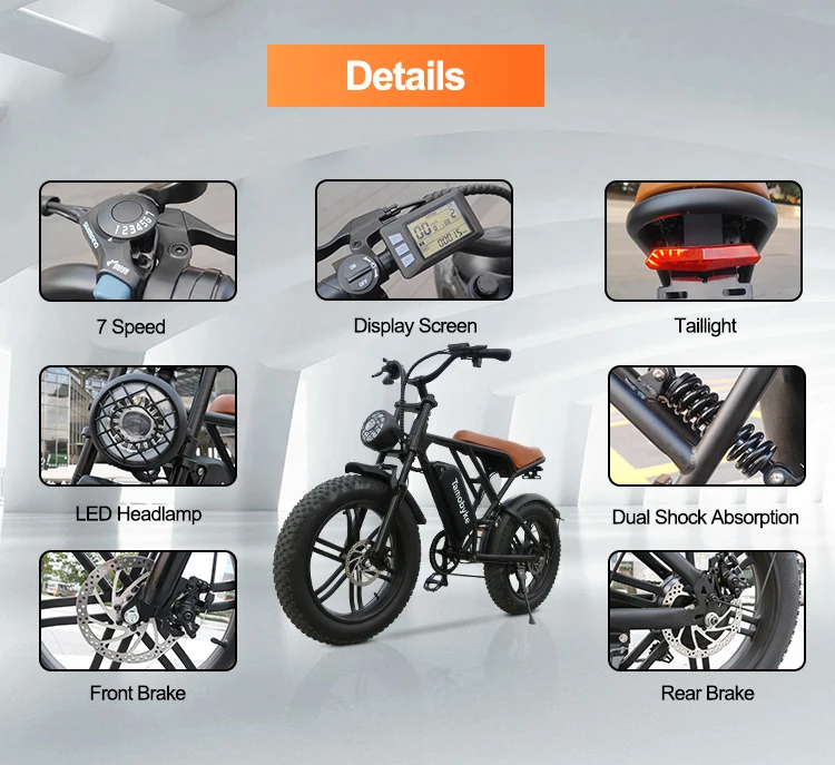 Eu Us Warehouse 750w 48v Cheap Electric Bicycle Dirt Bikes Retro Electric Sport Bike Mountain