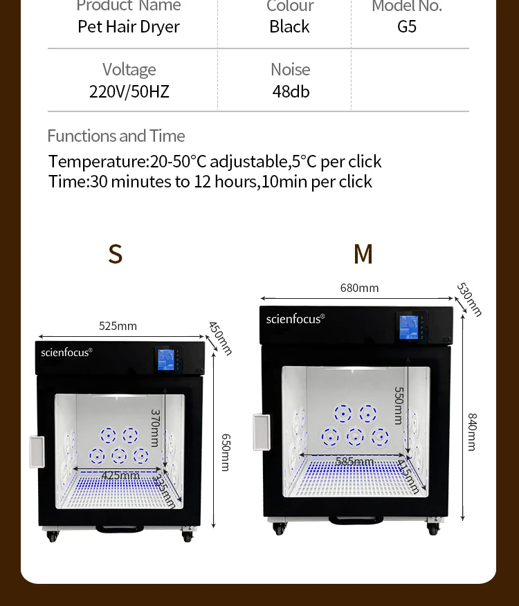G5-M Hot Sale Cat and Dog Hair Dryer Cabinet Small Pet Hair Dryer Machine Pet Water Blower China Factory Direct Supplier
