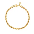 Vintage Jewelry Chain Gemnel Vintage Jewelry Bold Rope Chain Twisted 4mm Stainless Steel Bracelets Women