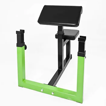 Doublewin Preacher Bicep Curl Bench Height Adjustable Steel Home Gym Curling Support with Barbell Rests Rack