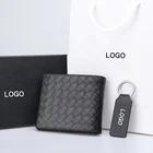 Gift Custom Logo Rfid Wallet Men Keychain Leather Men Gift Set