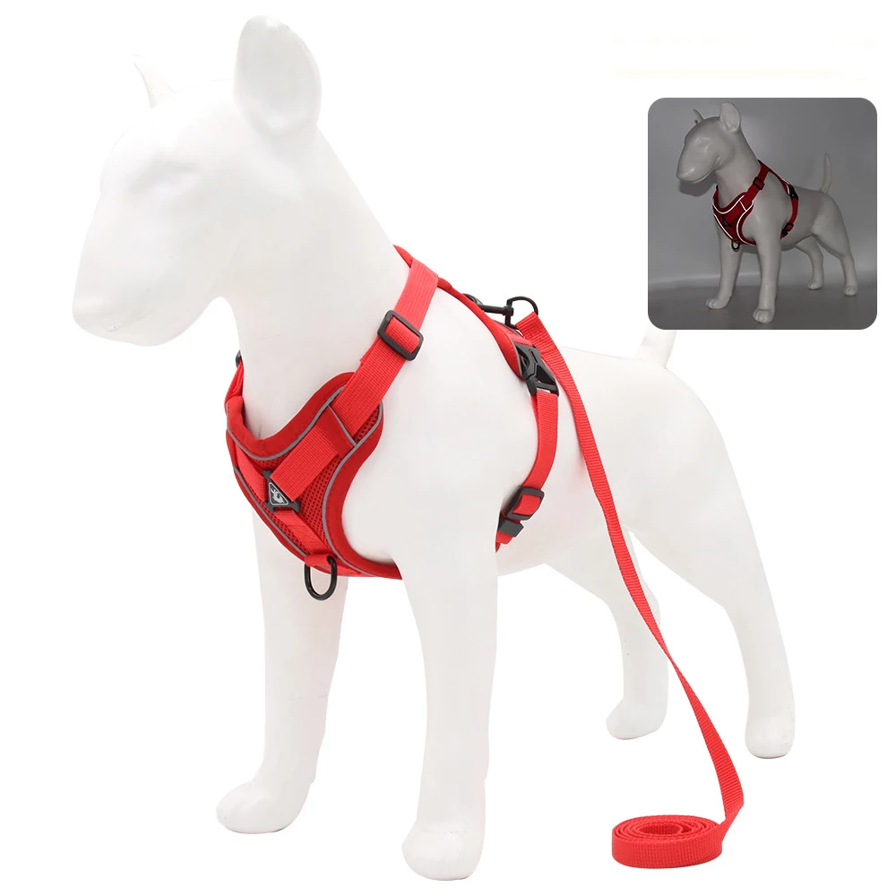 Custom Printed Reflective Mesh Padded Pet Vest Front Clip Large Nylon Adjustable No Pull Dog Harness for Small Medium Large details