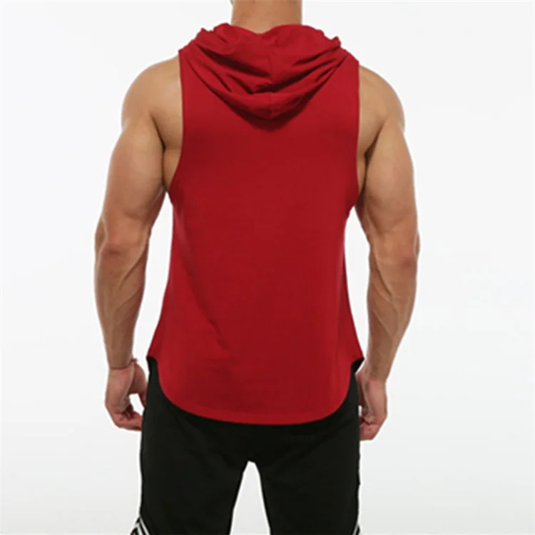 Men Workout Hooded Tank Tops Sports Bodybuilding Stringer Muscle Cut