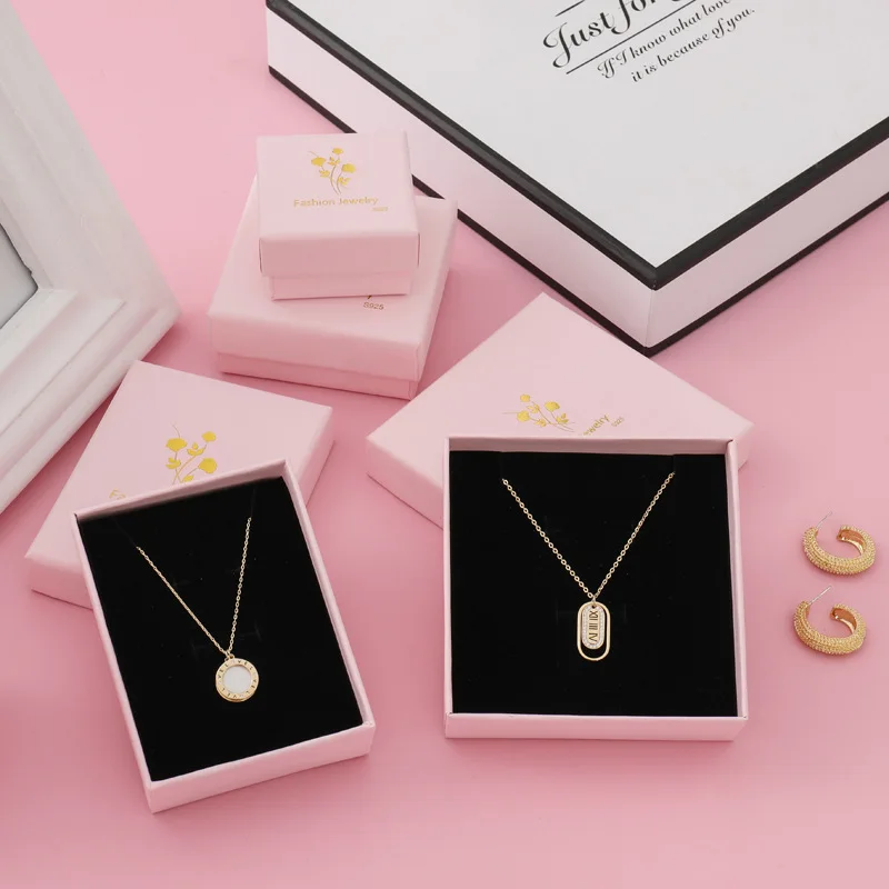 Custom Logo  New Drawer Type Ring Earring Necklace Bracelet Cardboard Jewelry Box