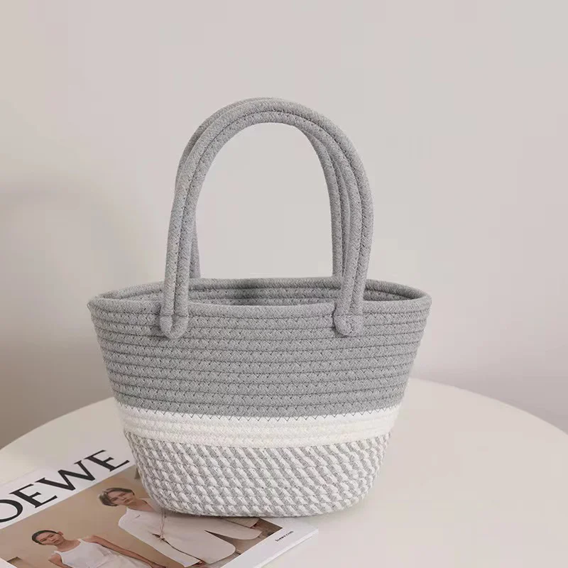 HUAYI  Cotton rope braided color customized Hand-woven bag