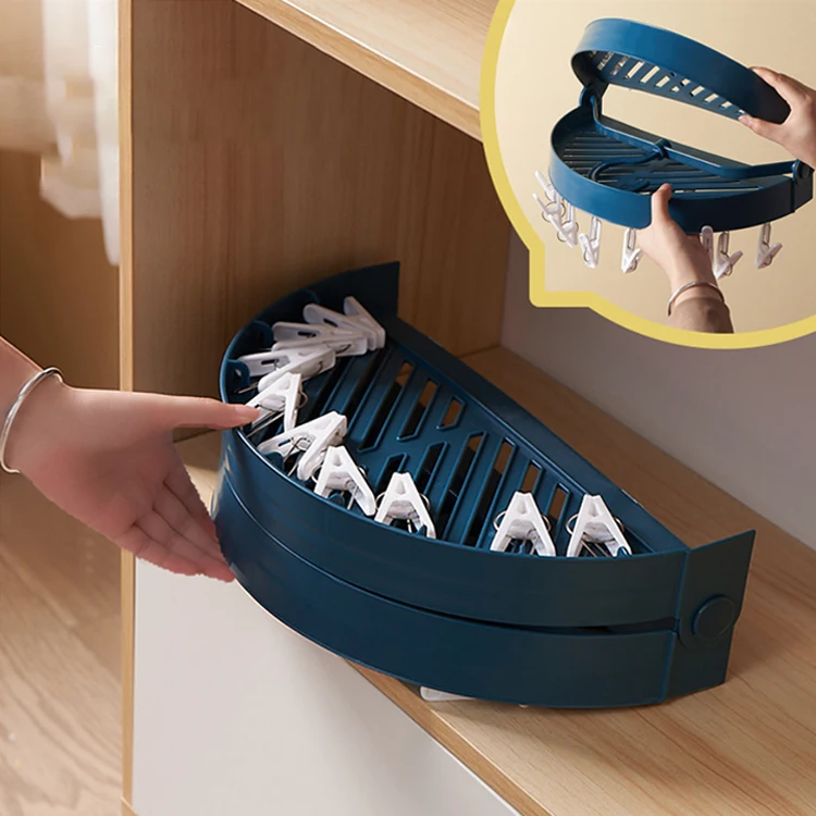 A3490 Multifunction Round Shoes Clothes Rack Storage Underwear Hanging Socks Hook Folding Dry Clothes Hanger
