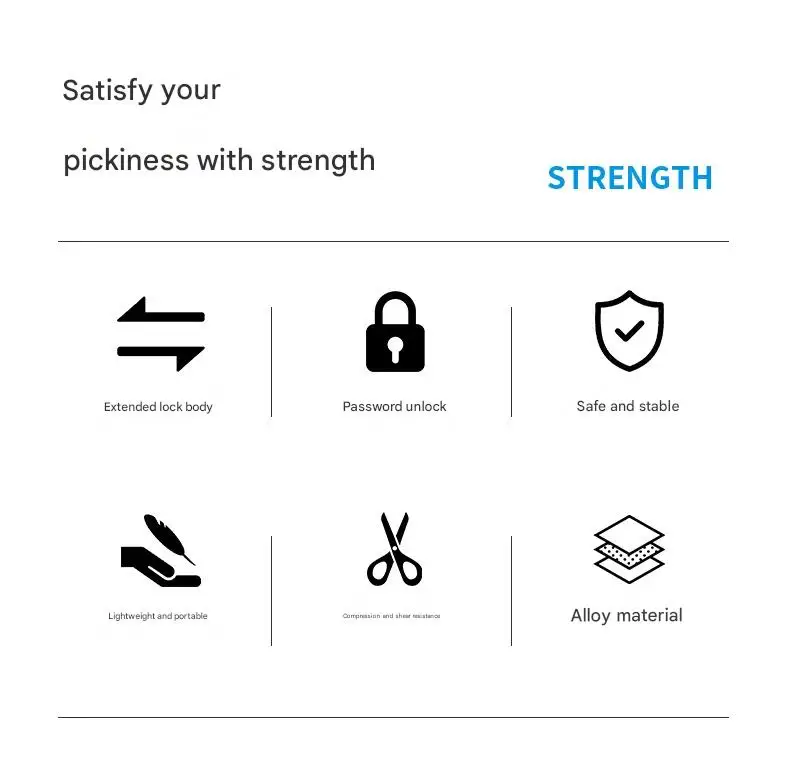 Portable Password Lock for Bicycles Motorcycles Electric Vehicles Mini Chain Lock Cycling Equipment Anti-Theft Accessory