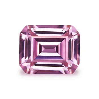 Pink Emerald Cut Loose Cubic Zirconia Jewelry Stones CZ
