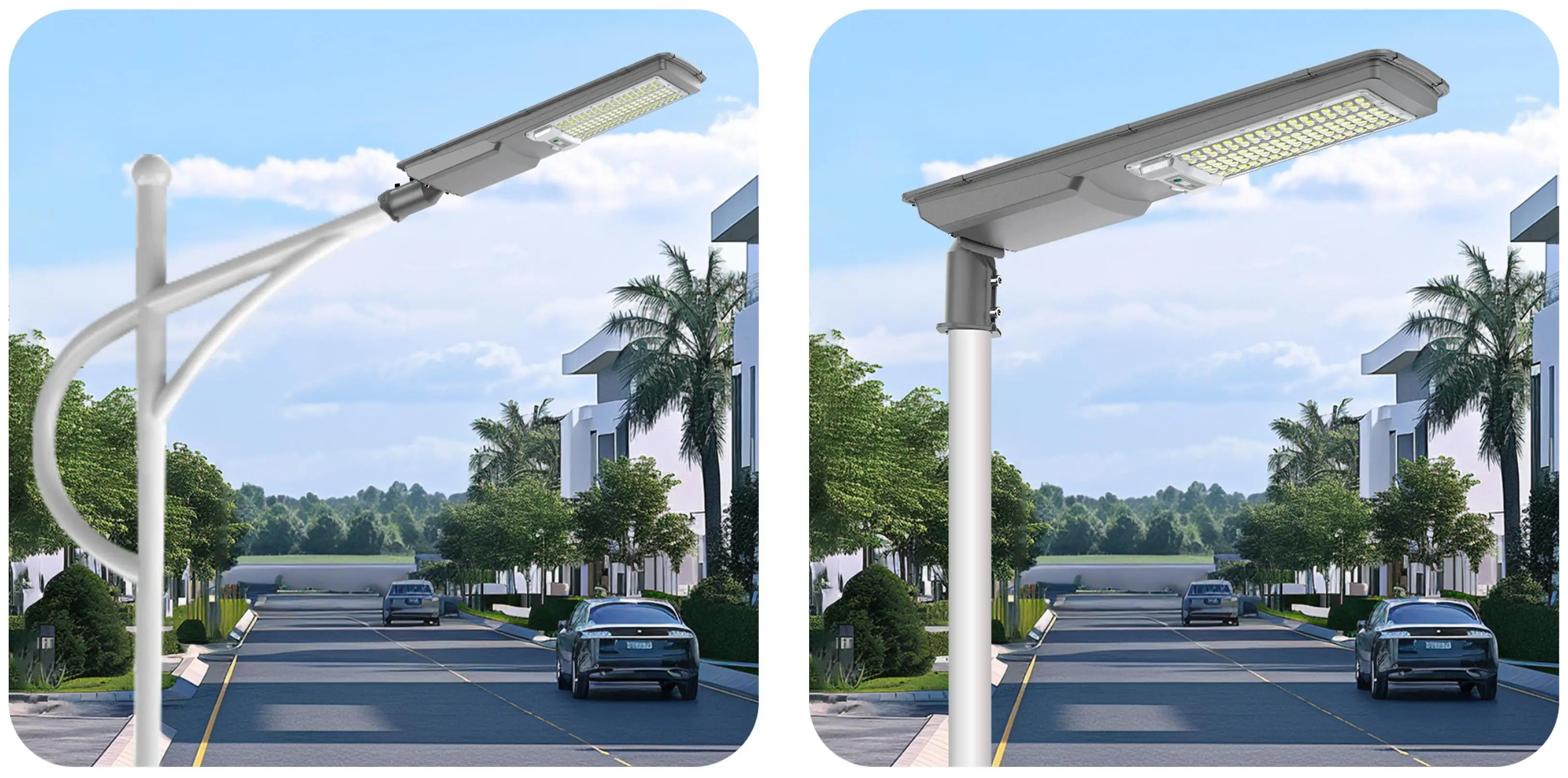 Outdoor Integrated Solar Street Lights Outdoor 200w 300w Lamp for Road With Light Sensor Remote Control Pole