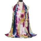 Scarf 11 Colors Soft Tie Dye Headwraps Foulard 180x85cm New Fashion Hijab Stretchy Muslim Scarf Tie Dye Scarf