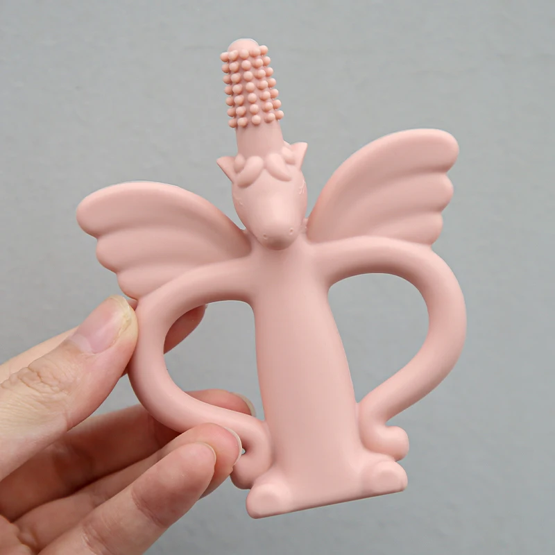 Wholesale Newborn Gifts Baby Sensory Chew Toys Set Unicorn Shape Toothbrush Baby Silicone Teethers