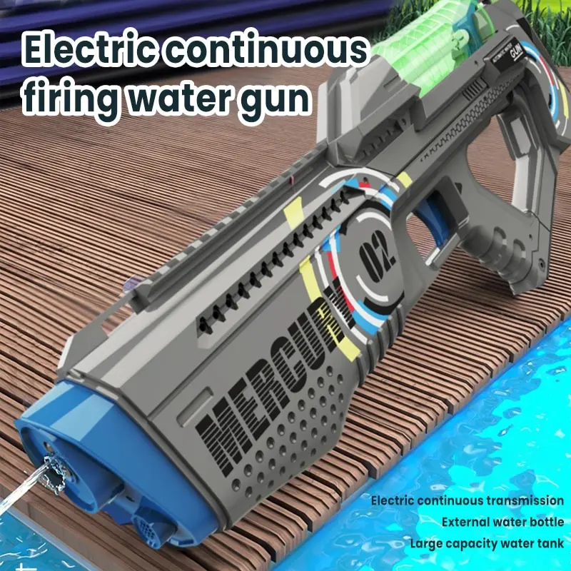 Battery-powered Water Gun Automatic Led Water Blaster Gun Electric Water Cannon Pool Shooting Toys with Light Column