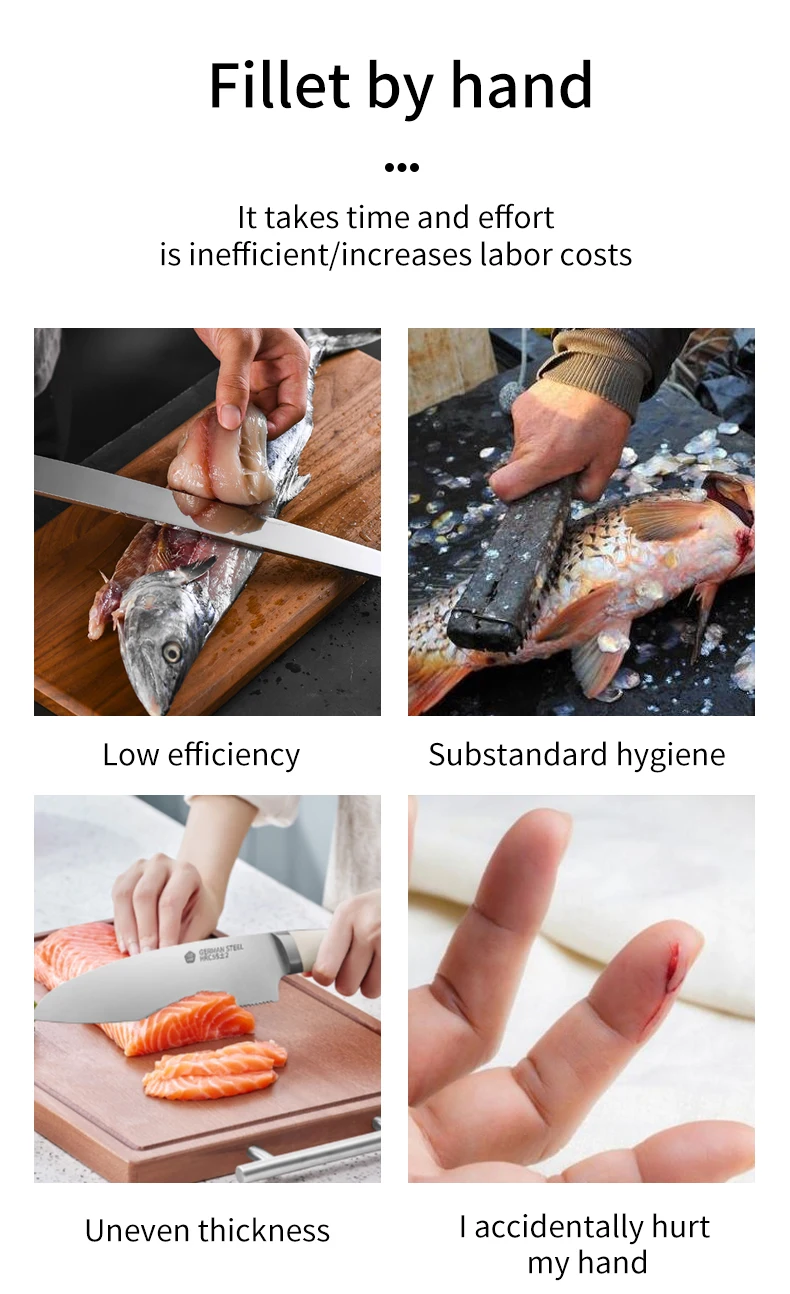 Automatic Sashimi Slicing Machine Fresh Meat & Fish Fillet Cutter Salmon Slices & Salmon Fillet Cutting Machine factory