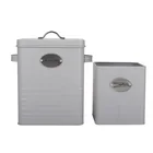 Pink Large Household Pink Metal Washing Powder Box Laundry Powder Container Laundry Powder Storage Box With Scoop