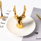 Jewelry European Ceramic Handicraft Antlers Jewelry Tray Necklace Jewelry Home Creative Decoration