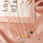 Pink Pendant Sweet Pink Acrylic Butterfly Necklace Colour Butterfly Pendant Necklace For Women
